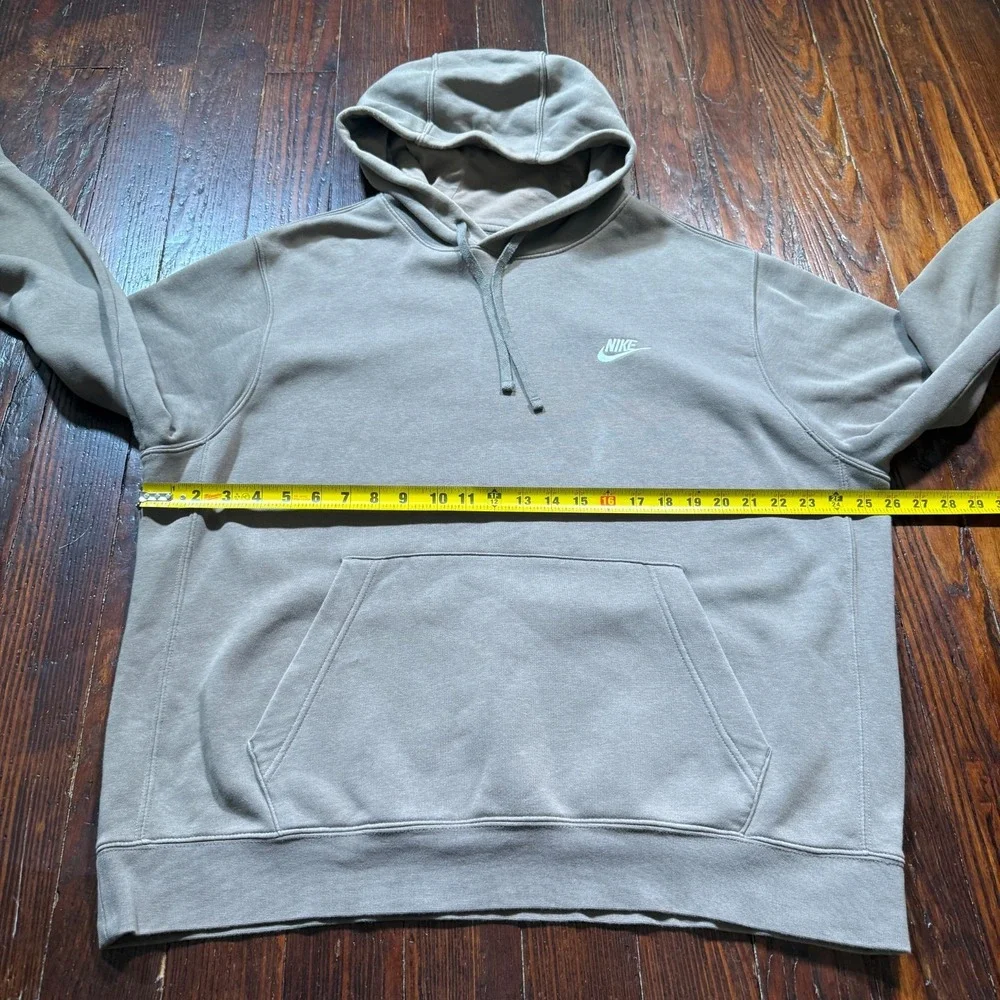 Nike Hoodie Mens XL Tan Pullover Cotton Swoosh Logo Sweater Sports‎ Sweatshirt